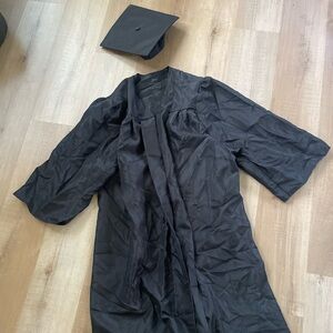 Black graduation cap and gown